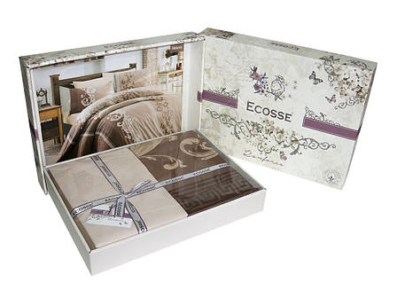 Комплект постільної білизни Ecosse Ranforce Євро ранфорс арт.Florenza Murdum, фото 2