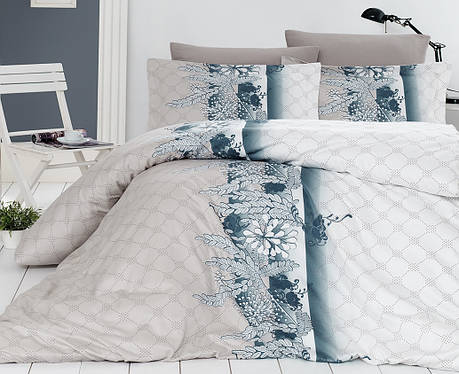 Комплект постільної білизни First Choice Satin Cotton Євро сатин арт.Dafne Vizon, фото 2