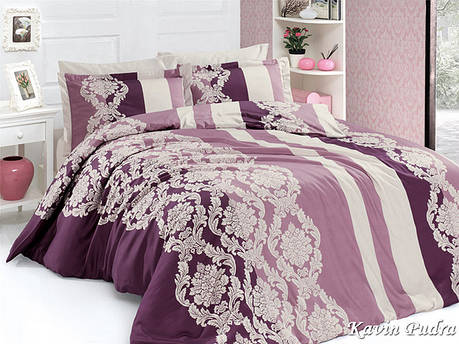 Комплект постільної білизни First Choice Satin Cotton сатин євро арт.Kavin pudra, фото 2