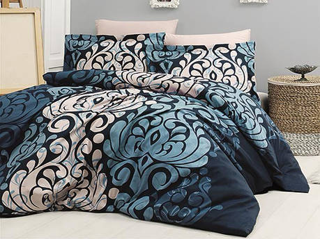 Комплект постільної білизни First Choice Satin Cotton Євро сатин арт.Laura lacivert, фото 2