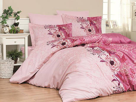 Комплект постільної білизни First Choice Satin Cotton сатин євро арт.Pera somon, фото 2