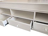 Тумба під ТВ біла класика 3 ящика МДФ (120х43х50 см), фото 3