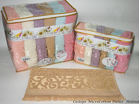 Набір рушників Cestepe Microcotton Deluxe Helena з бахромою 70*140см 6шт, фото 2