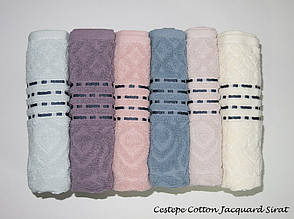 Набір рушників для тіла Cestepe Vip Cotton 70x140 см махрові лазеві Jacquard Sirat 6 шт., фото 2
