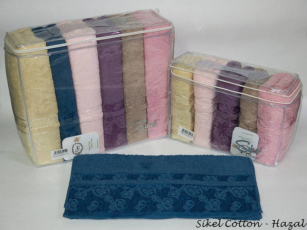Набір рушників для тіла Sikel Cotton Hazal 70x140 см махрові лазеві 6 шт. арт.8681049352149, фото 2