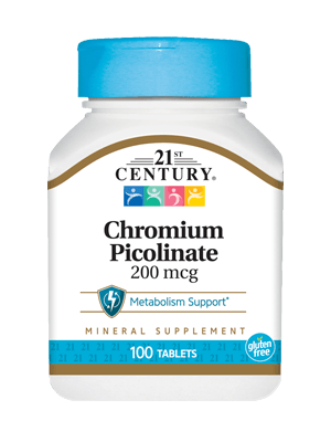 Chromium Picolinate 200 mcg 21st Century, 100 таблеток