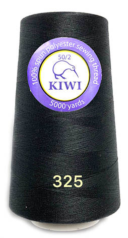 Нитки 50/2 Чорні поліестерні 5000ярдов Kiwi, фото 2