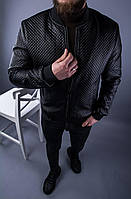 Мужская кожаная куртка черная стильная с качественного кожзама M
