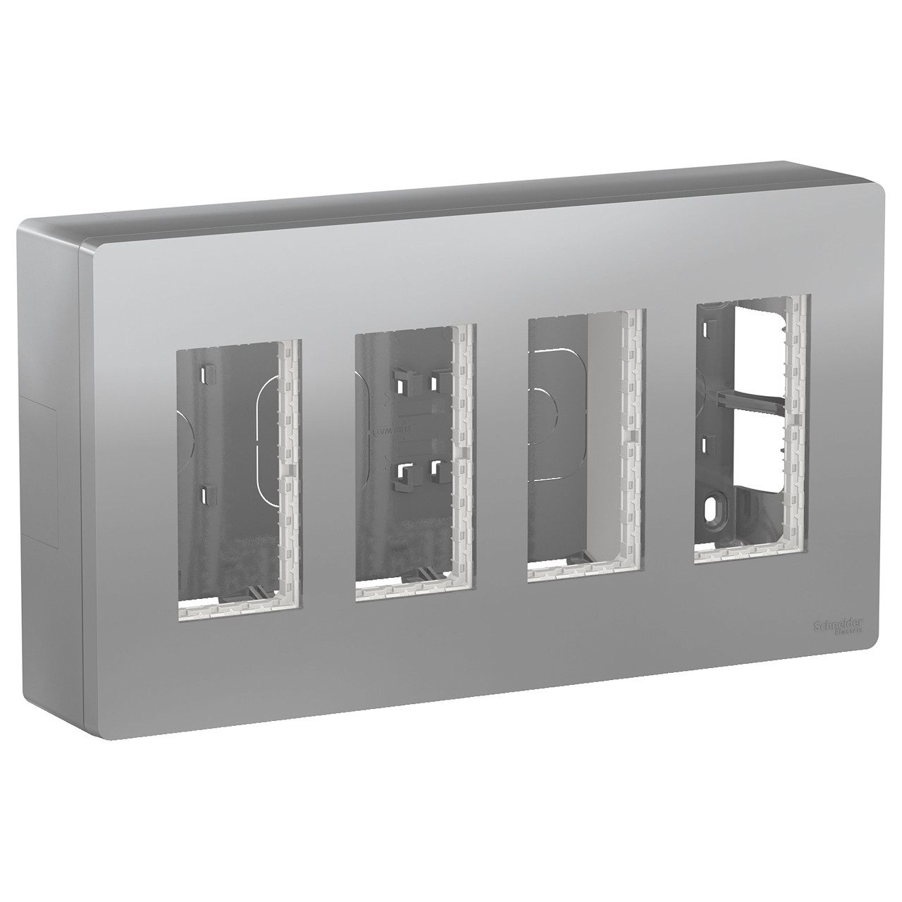 Блок unica system+ відкрита вставка 4х2 алюміній, NU124430