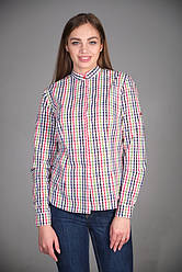 Жіноча сорочка для офіціанта в клітку різнокольорова
