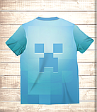 Футболка 3D MINECRAFT BLUE LOGO ВСІ Розміри, фото 2