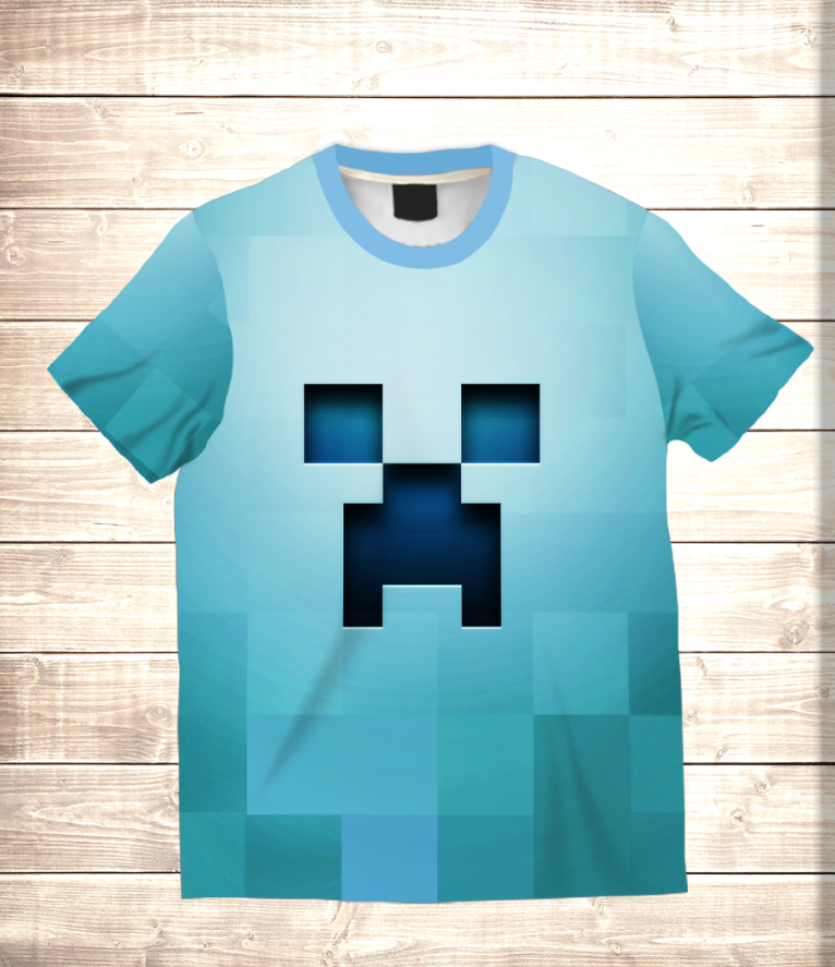 Футболка 3D MINECRAFT BLUE LOGO