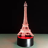 3D Світильник Ейфелева вежа, 1 світильник — 16 кольорів світла. Оригінальні подарунки, фото 7