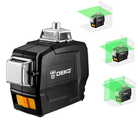 Професійний лазерний рівень нівелір DEKO 3D PB1 12 ліній Модель 2024 року ЗЕЛЕНІ промені