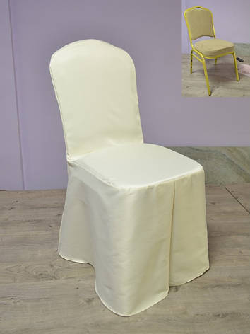 Чохол на стілець Трапеція з Щільної Тефлон тканини Шампань, фото 2
