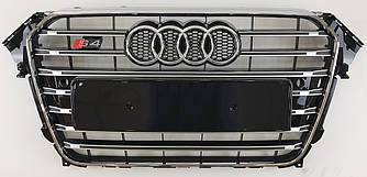 Решітка радіатора Audi A4 B8 (11-15) тюнінг стиль S4 (хром рамка)