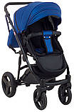 Дитяча коляска 2 в 1 Richmond Crystal синій перламутр 100% еко-шкіра, фото 5