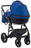 Дитяча коляска 2 в 1 Richmond Crystal синій перламутр 100% еко-шкіра, фото 3