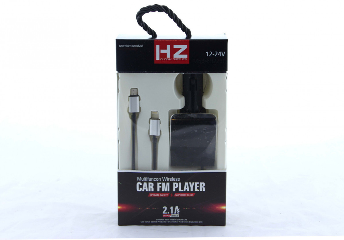 Трансмітер FM MOD. H22 BT + дроти: MicroUSB, Lightning
