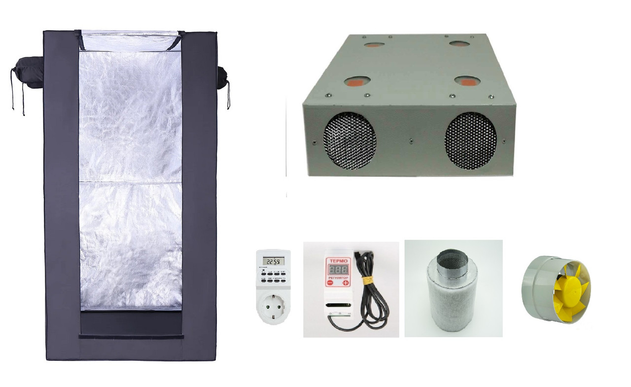 ГроуБокс Growbox Джин 600*600*1400 з LED 123 Вт і вентиляція