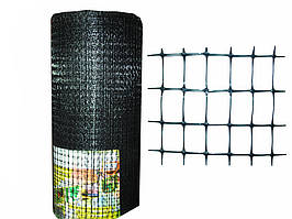 Сітка пластикова 2х100м (вічко 12х14мм) чорна від кротів, сітка антикротова