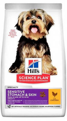 Hills (Хілс) Adult Sensitive Stomach & Skin Small & Mini Корм для собак дрібних порід 1,5 кг, фото 2