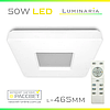 Світлодіодний світильник з пультом ДК LUMINARIA QUADRON 50 W S-470-WHITE, фото 2