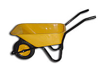 Тачка BudMonster будівельна 1-колісна, кузов жовтий 80л, рама чорна, в / п-200кг, колесо пневмо 4х8 (01-006)