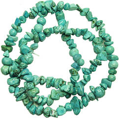 Намистини Відколи Великі під Бірюзу, Розмір від 6 до 12 мм, Близько 82 см нитка, Рукоділля, Фурнітура Біжутерія