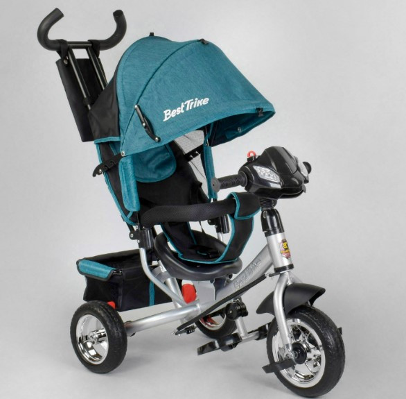 Велосипед Best Trike 6588 — 20-203 З ФеРЯКОМ світло та звуки ГОЛУБОЇ сталева рама, колеса піна
