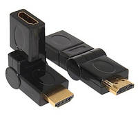 Переходник адаптер HDMI M/F уголок вращающийся на 180 градусов