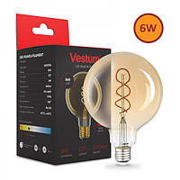 Філаментна лампа LED Vestum G95 Е27 6 Вт 220 V 2500 K