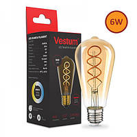 Філаментна лампа LED Vestum ST64 Е27 6 Вт 220 V 2500 К