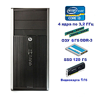 Б/У, системный блок, компьютер, Intel Core i3 2120, 4 потока, ОЗУ 6 ГБ, SSD 120 ГБ, видео 1 ГБ