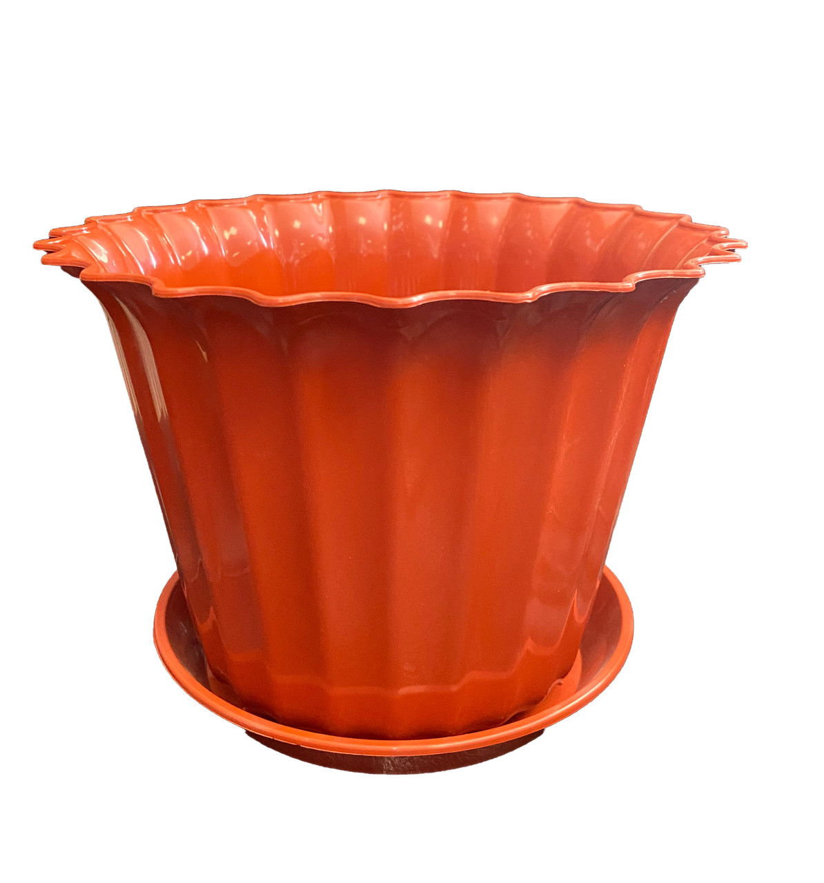 Кашпо пластикове з підставкою ММ Пласт Астра ТЕРАКОТ 23см, фото 1