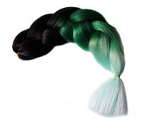 Канекалон (Премиум качество!) - 3-х цветные (омбре) черный зеленый морская волна-KANEKALON X-Pression
