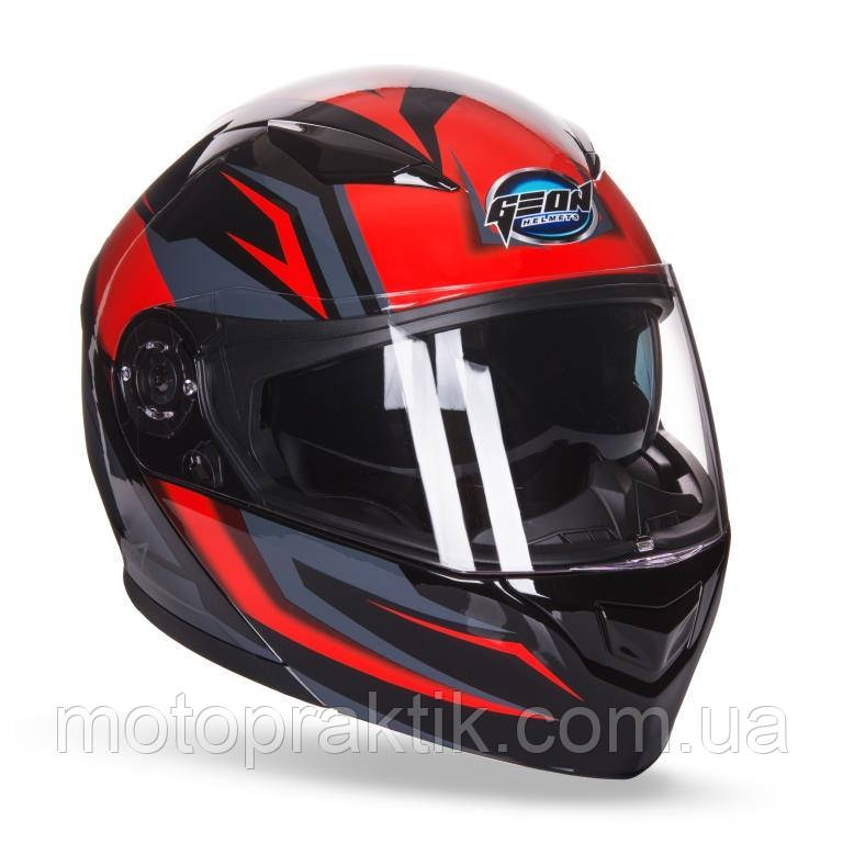 GEON FF950 Fury Red/Black, XS (53-54) Мотошолом модуляр з окулярами