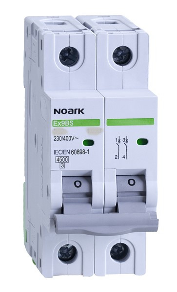 Автоматичний вимикач двополюсний Noark Ex9BS 2P C25 для захисту електричних ланцюгів змінного струму