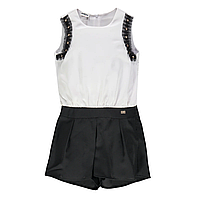 Комбінезон літній для дівчинки MEK  201MIIA001-919 білий з чорним 128-170