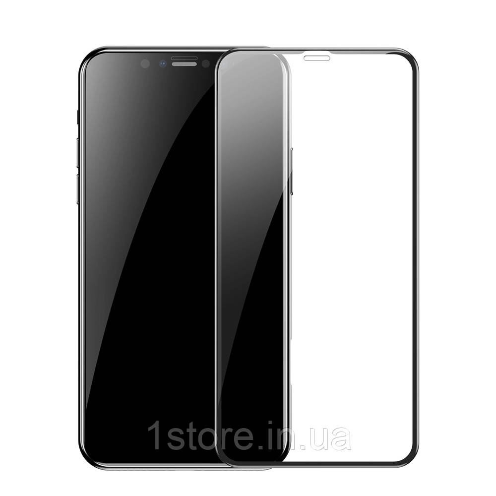 Захисне скло 4D 9H (full glue) для Apple iPhone X/XS/11 Pro (Чорне)