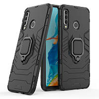 Чохол Ring case для Huawei P30 Lite / Nova 4e броньований бампер з кільцем чорний