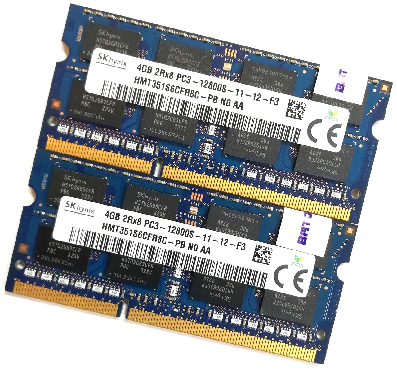 Пара оперативної пам'яті для ноутбука Hynix DDR3 8Gb (4Gb+4Gb) 1600MHz 12800s CL11 (HMT351S6CFR8C-PB N0 AA) Б/В