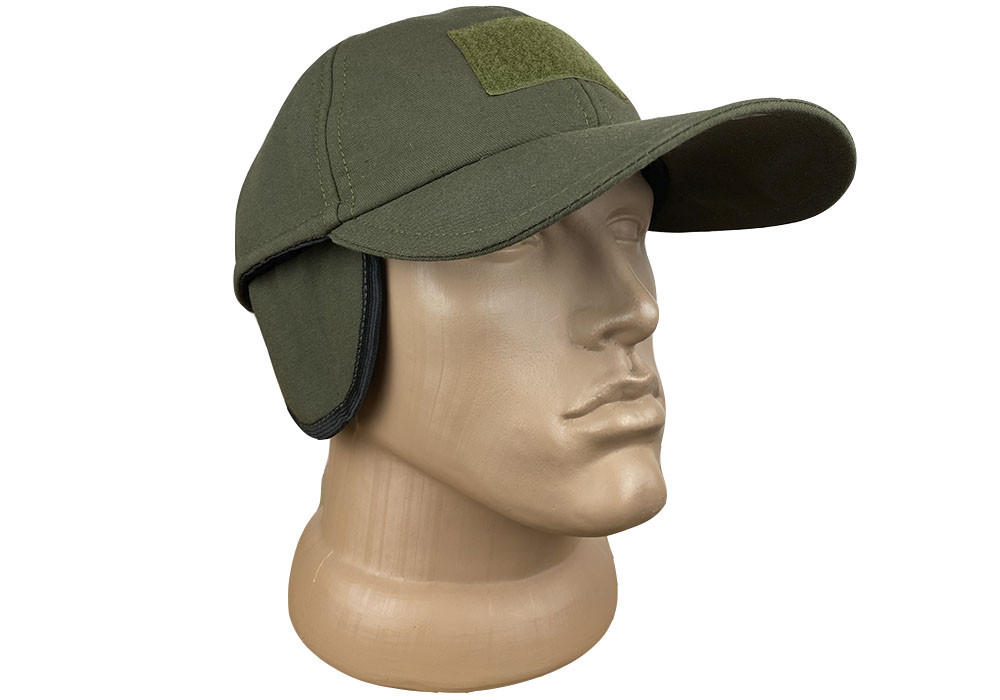 Бейсболка фліс вушка Олива, фото 1