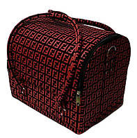 Сумка-валіза для майстра манікюру, перукаря і візажиста YRE-2700-7 (чорний з червоним принтом)