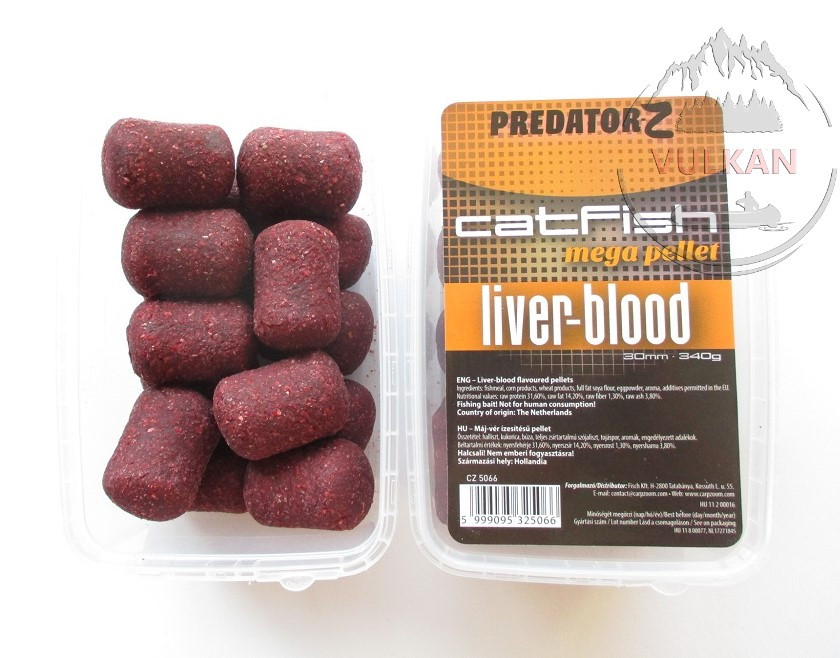 Пеллетс для сома Carp Zoom Catfish Mega Pellet Liver-blood 30 мм 340 г