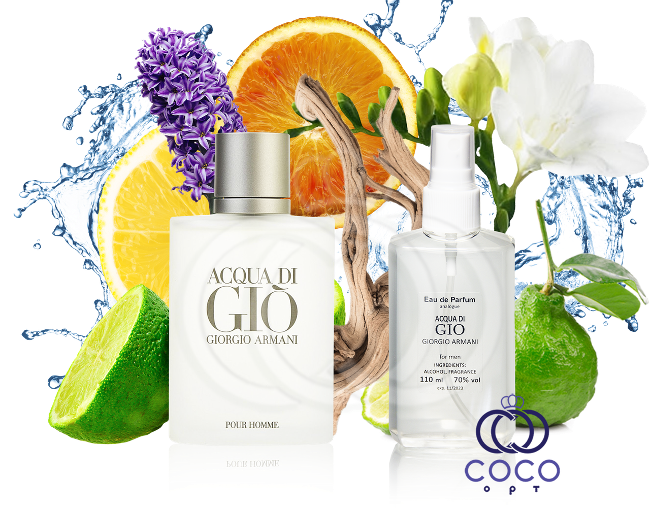 Чоловіча парфумована вода Giorgio Armani Acqua Di Gio 110 Ml ОАЕ в пластиковій пляшці, фото 1