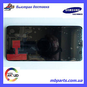 Дисплей з сенсором Samsung A515 Galaxy A51 Black, GH82-21669A, оригінал з рамкою!