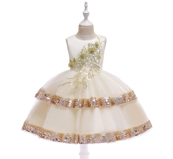 Бальна ошатне Сукня з мерехтливої ​​паєтками Ball Gown Flickering Sequin Cappuccino Dress2021