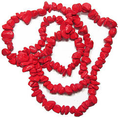 Намистини Відколи Великі Червоно Малинові, Розмір від 4 до 10 мм, Близько 85 см нитка, Рукоділля, Фурнітура