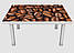 Інтер'єрна наклейка на стіл Зерна кави (самоклеюча плівка ПВХ кавові зерна макро, абстракція) 600*1200мм, фото 2